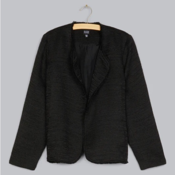 Eileen Fisher Sparkle Tweed Fringe Jacket Size 1X - Picture 1 of 11